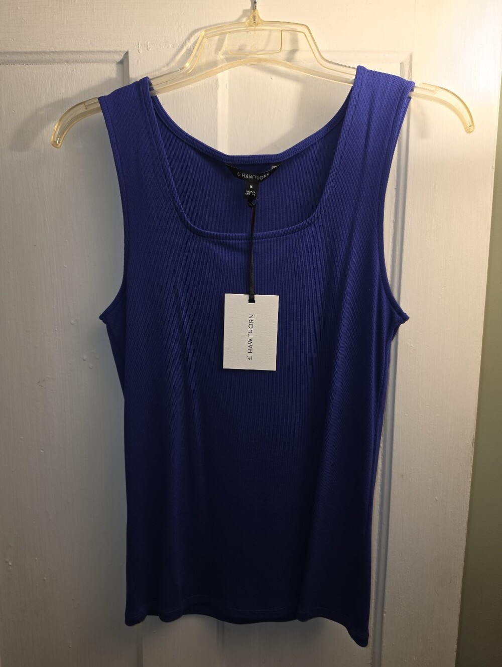 Hawthorne 41 Cobalt Ribbed Square Neck Tank XL